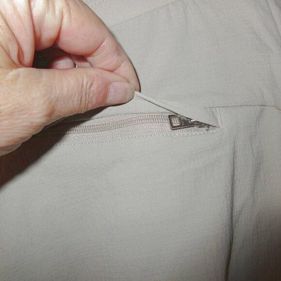 Athleta TREKKIE North JOGGER Pants Size 16 UPF High POCKETS Ripstop STRETCH Ecru - Picture 9 of 12